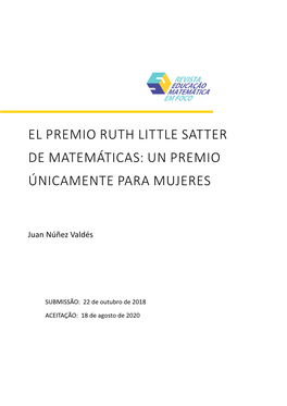 El Premio Ruth Little Satter De Matemáticas: Un Premio Únicamente Para Mujeres