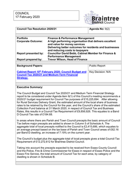 COUNCIL 17 February 2020