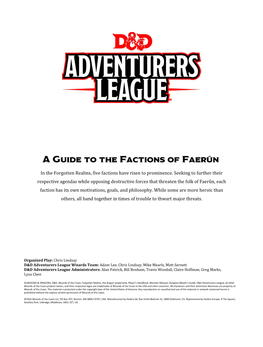 A Guide to the Factions of Faerûn