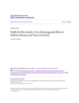 Use of Propaganda Films in Stalinist Russia and Nazi Germany David Rosenblum