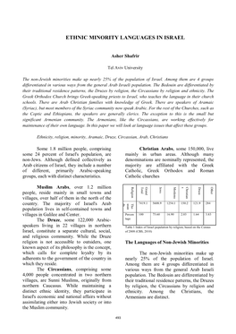 Ethnic Minority Languages in Israel