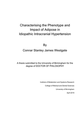 Characterising the Phenotype and Impact of Adipose in Idiopathic Intracranial Hypertension