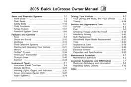 2005 Buick Lacrosse Owner Manual M