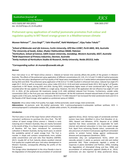 Preharvest Spray Application of Methyl Jasmonate Promotes Fruit Colour and Regulates Quality in M7 Navel Orange Grown in a Mediterranean Climate