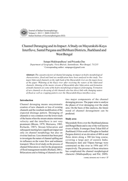 Channel Deranging and Its Impact: a Study on Mayurakshi-Kuya Interfluve, Santal Pargana and Birbhum Districts, Jharkhand and West Bengal