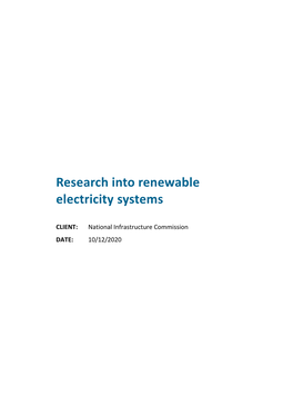 Research Into Renewable Electricity Systems