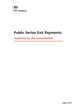 Public Sector Exit Payments: Response to the Consultation
