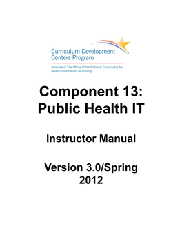 Component 13: Public Health IT