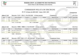 Commission Wilaya De Discipline