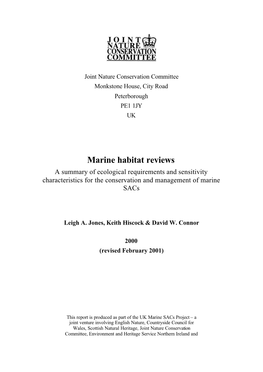 Marine Habitat Reviews.Pdf