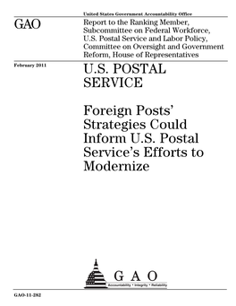 GAO-11-282 U.S. Postal Service: Foreign Posts' Strategies Could