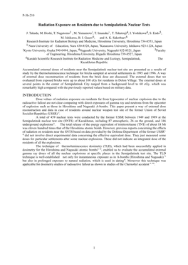 Radiation Exposure on Residents Due to Semipalatinsk Nuclear Tests