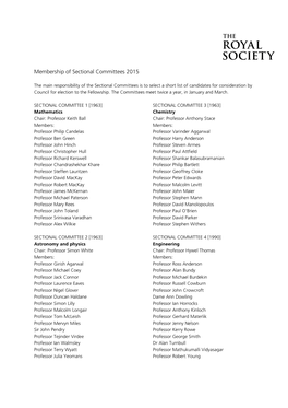 Membership of Sectional Committees 2015
