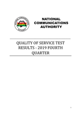 Quality of Service Test Results for Q4 2019