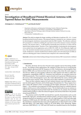 Investigation of Broadband Printed Biconical Antenna with Tapered Balun for EMC Measurements