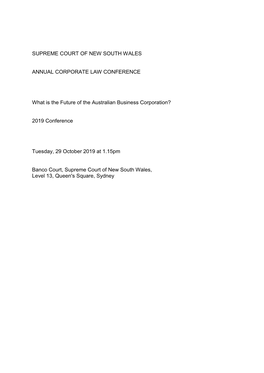 Supreme Court of New South Wales Annual Corporate