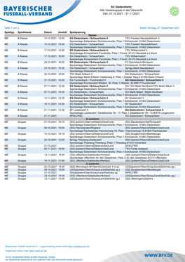 SC Dietersheim Alle Vereinsspiele in Der Übersicht Zeit: 20.07.2021