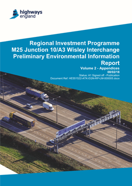 Regional Investment Programme M25 Junction 10/A3 Wisley Interchange