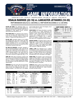 05.15.18 Game Notes Vs