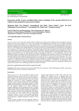 406 Expression Profile of Gene Encoding Kelch Repeat Containing F