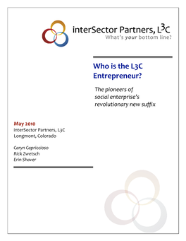 Who Is the L3C Entrepreneur?