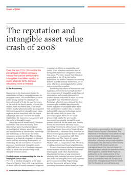 The Reputation and Intangible Asset Value Crash of 2008