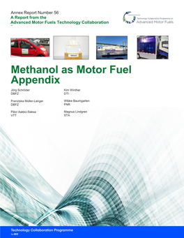 Methanol As Motor Fuel Appendix