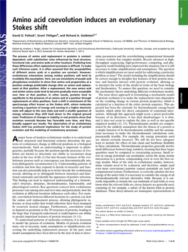 Amino Acid Coevolution Induces an Evolutionary Stokes Shift