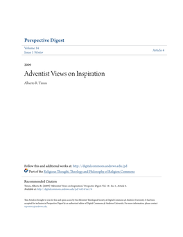 Adventist Views on Inspiration Alberto R