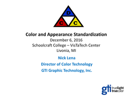 Color and Appearance Standardization