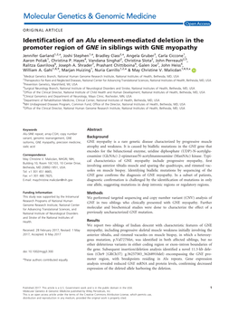 Mediated Deletion in the Promoter Region of GNE in Siblings with GNE