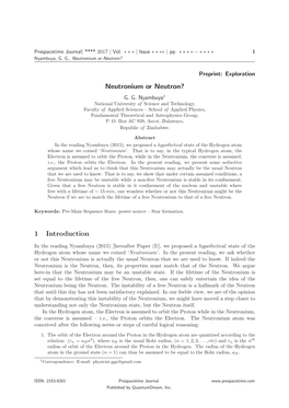 Neutronium Or Neutron?