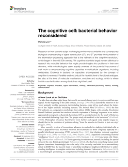 The Cognitive Cell: Bacterial Behavior Reconsidered