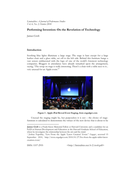 Performing Invention: on the Revelation of Technology