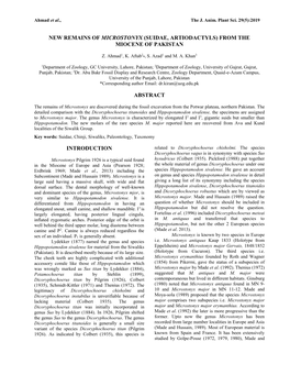 (Suidae, Artiodactyls) from the Miocene of Pakistan