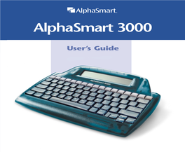 Alphasmart 3000 User's Guide