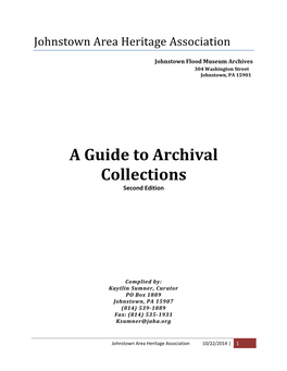 A Guide to Archival Collections Second Edition