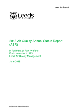 2018 Air Quality Annual Status Report (ASR)