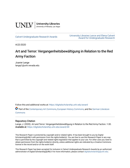 Vergangenheitsbewältigung in Relation to the Red Army Faction