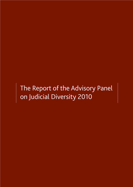 The Report of the Advisory Panel on Judicial Diversity 2010