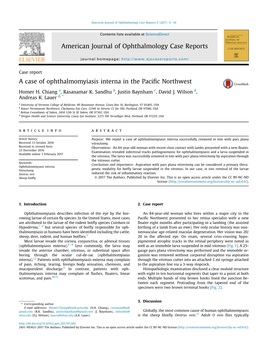 A Case of Ophthalmomyiasis Interna in the Pacific