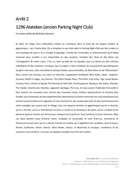 Arrêt 2 1296 Atateken (Ancien Parking Night Club)