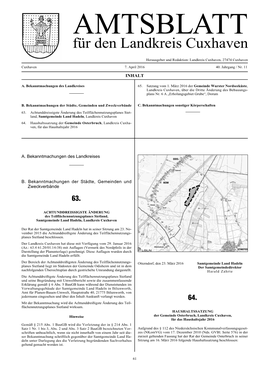 AMTSBLATT Für Den Landkreis Cuxhaven