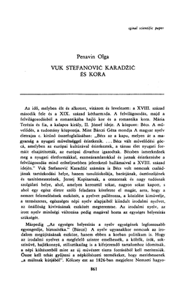 Penavin Olga VUK STEFANOVIC KARADZIC ÉS KORA