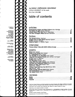 Table of Contents