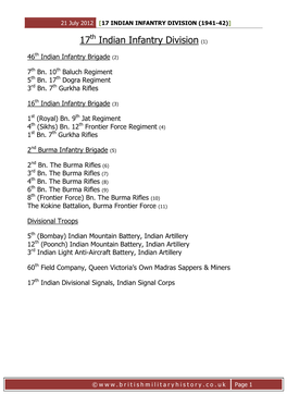 17Th Indian Infantry Division