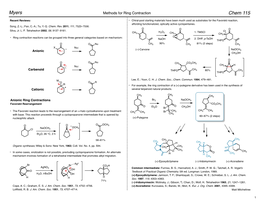 Methods for Ring Contraction Chem 115