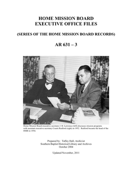 Home Mission Board Executive Office Files