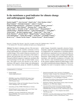 Is the Meiofauna a Good Indicator for Climate Change and Anthropogenic Impacts?