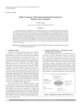 Radio Frequency Microelectromechanical Systems in Defence and Aerospace